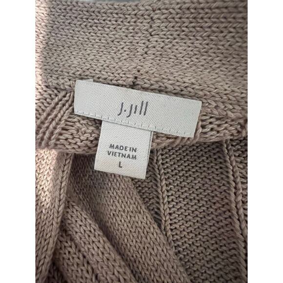 J.Jill size Large oversized, Lagenlook Granolagirl open cable knit open cardigan - Picture 7 of 8